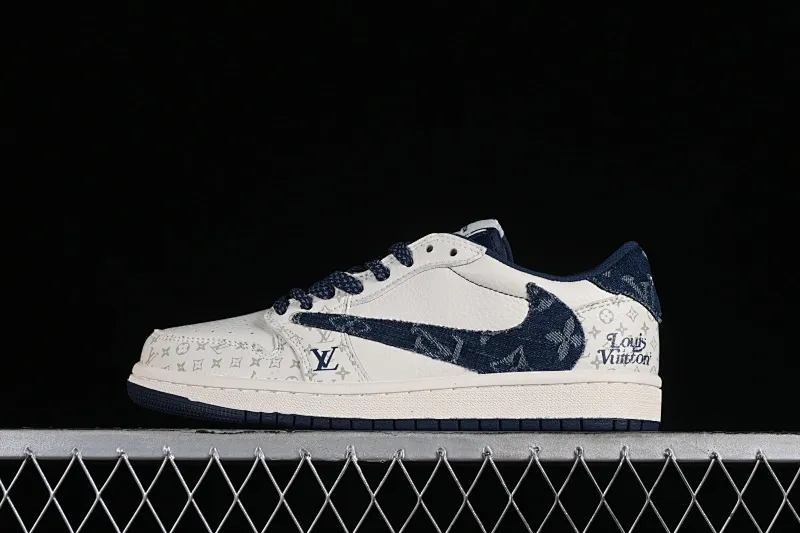 All categories Air Jordan Jordan series basketball shoes Air Jordan 1 Low High-end customized low-top sneakers Travis Scott x Fragment Design x Jordan Air Jordan 1 Low OG SP AJ1 Joe 1 LV joint-denim blue hook low-top cultural casual sneakers SJ2068-004